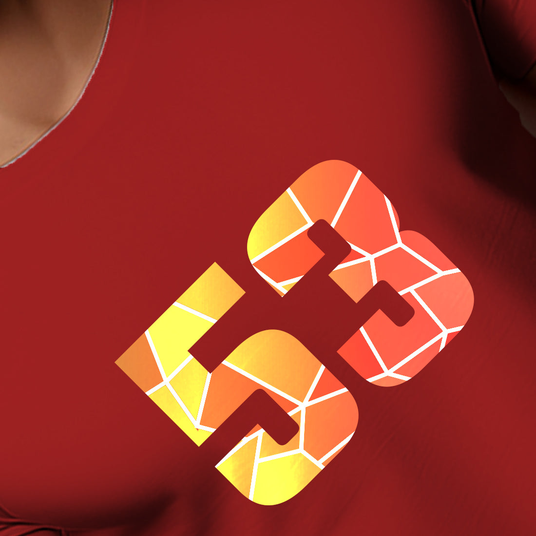 53 Number Men Unisex T-Shirt | Custom Number Graphic Tee (Red)