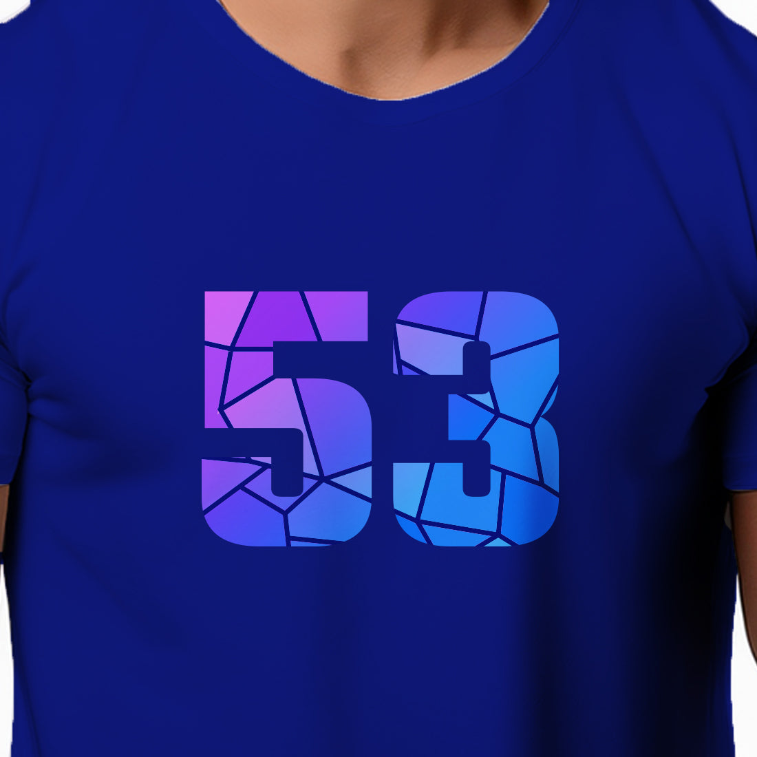53 Number Men Unisex T-Shirt | Custom Number Graphic Tee (Royal Blue)