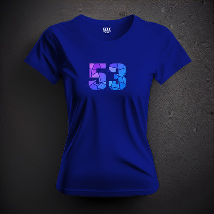 53 Number Women T-Shirt (Royal Blue) | Stylish Numeric Graphic Tee