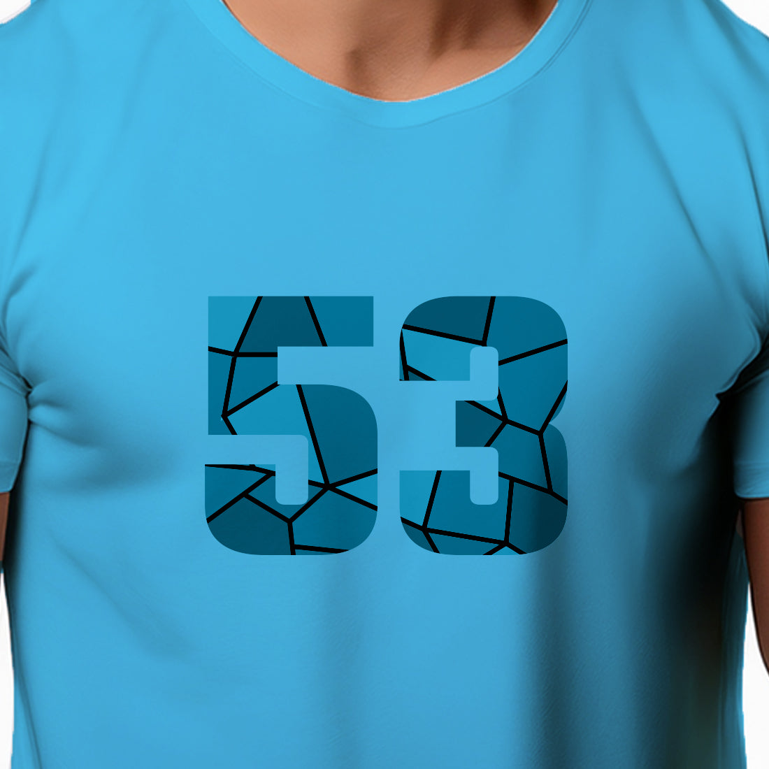 53 Number Men Unisex T-Shirt | Custom Number Graphic Tee (Sky Blue)