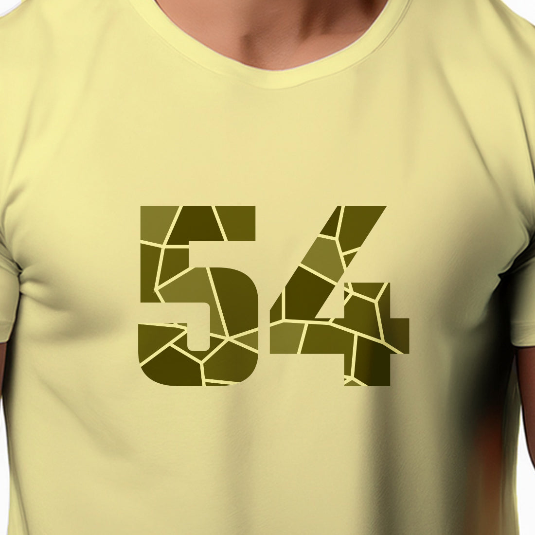 54 Number Men Unisex T-Shirt | Custom Number Graphic Tee (Butter Yellow)