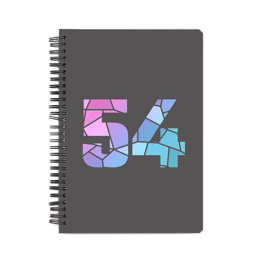 54 Number Notebook (Charcoal Grey, A5 Size, 100 Pages, Ruled, 6 Pack)