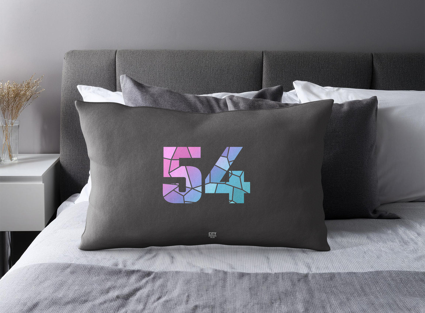 54 Number Pillow Case (Charcoal Grey)