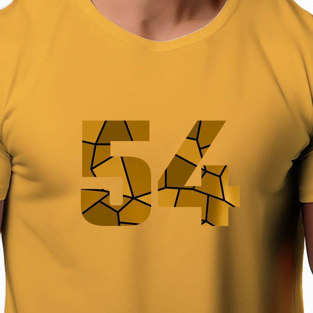 54 Number Men Unisex T-Shirt | Custom Number Graphic Tee (Golden Yellow)