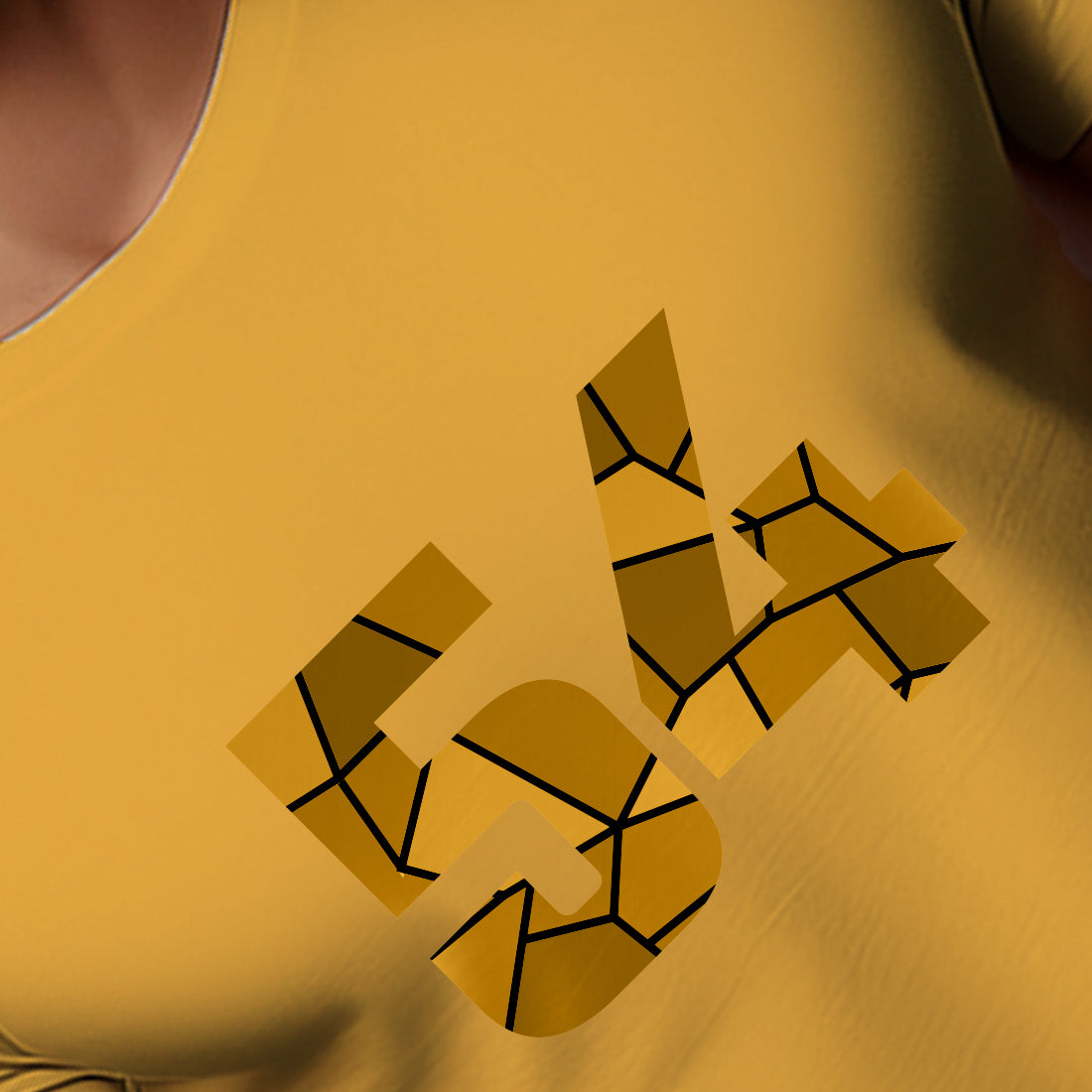 54 Number Men Unisex T-Shirt | Custom Number Graphic Tee (Golden Yellow)