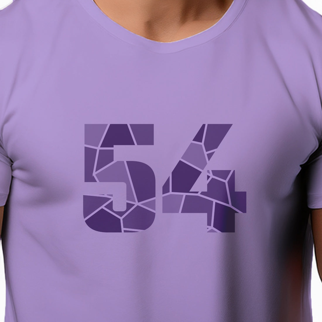 54 Number Men Unisex T-Shirt | Custom Number Graphic Tee (Iris Lavender)
