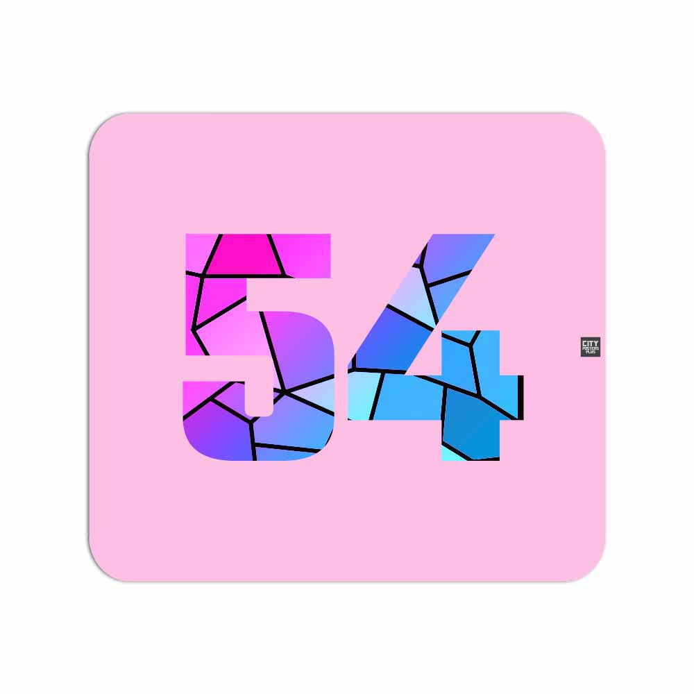 54 Number Mousepad (Light Pink)