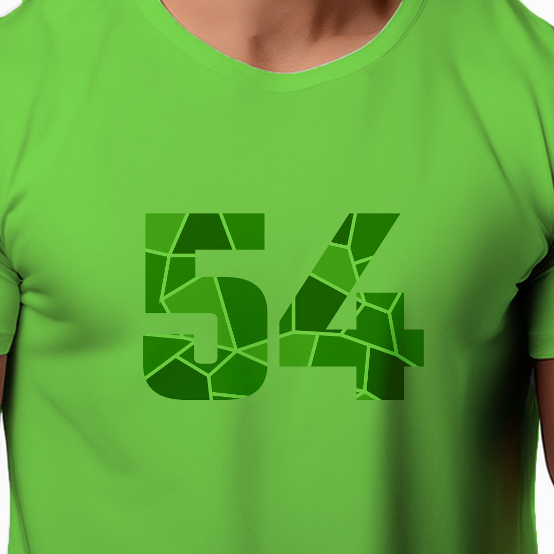 54 Number Men Unisex T-Shirt | Custom Number Graphic Tee (Liril Green)