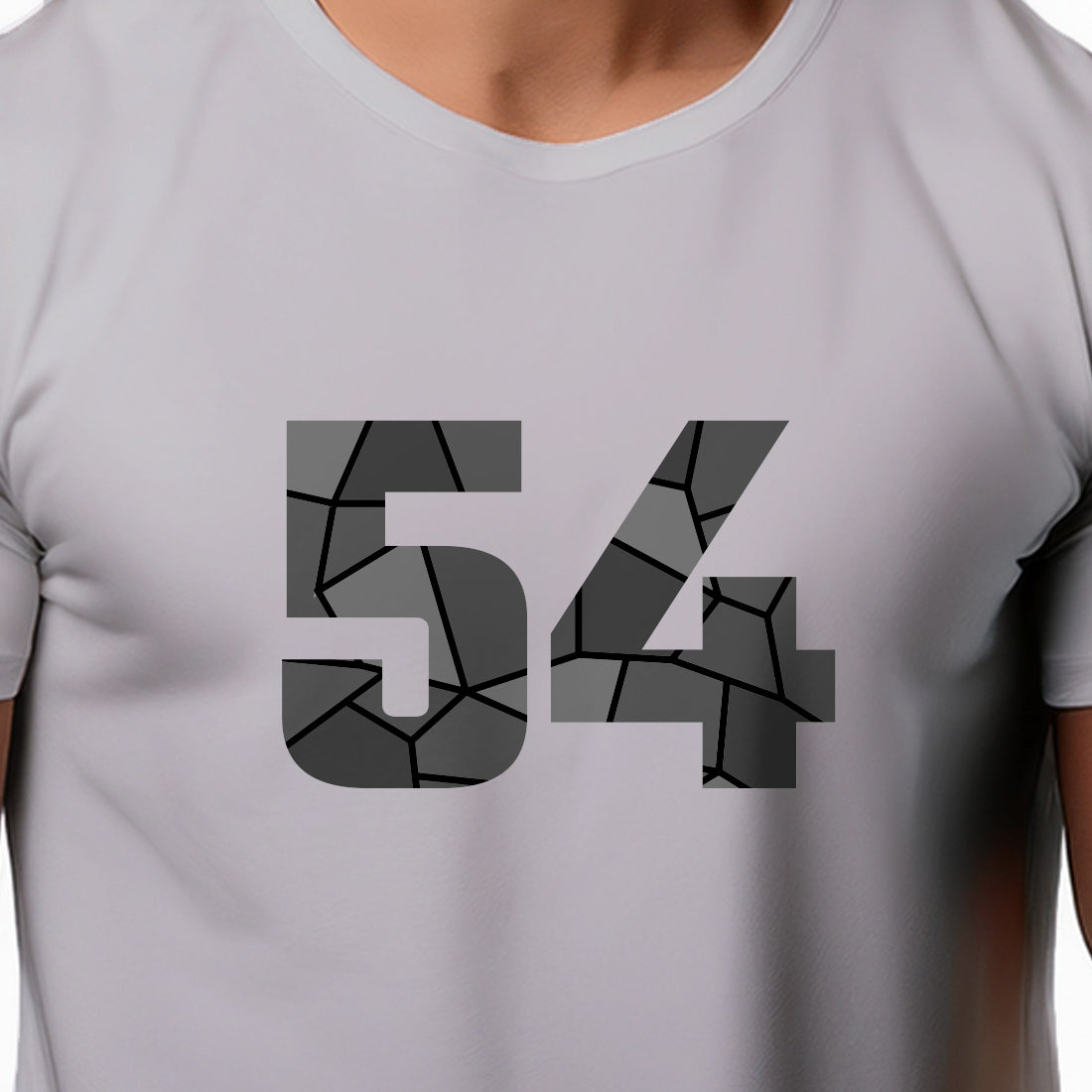 54 Number Men Unisex T-Shirt | Custom Number Graphic Tee (Melange Grey)