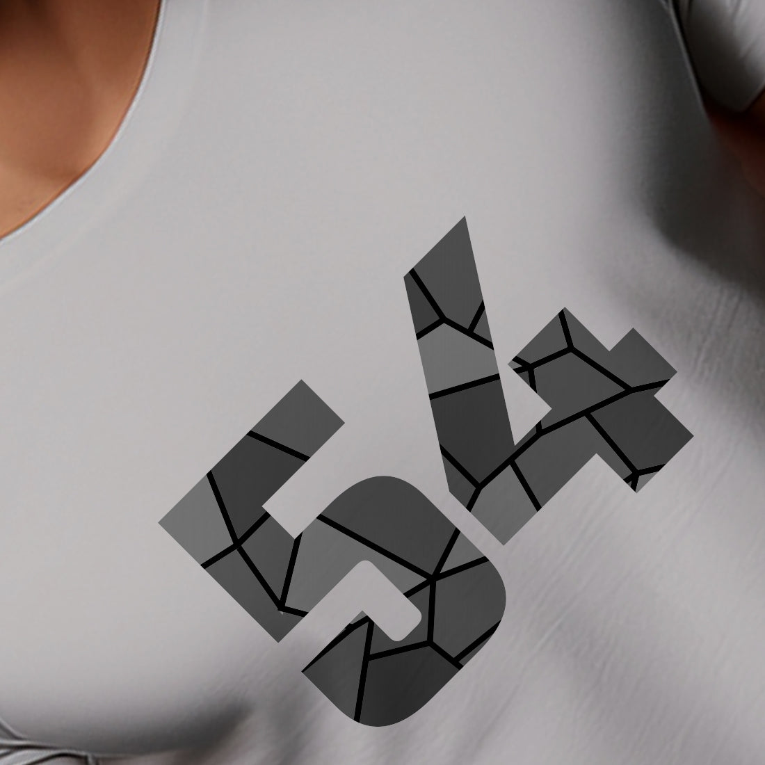 54 Number Men Unisex T-Shirt | Custom Number Graphic Tee (Melange Grey)