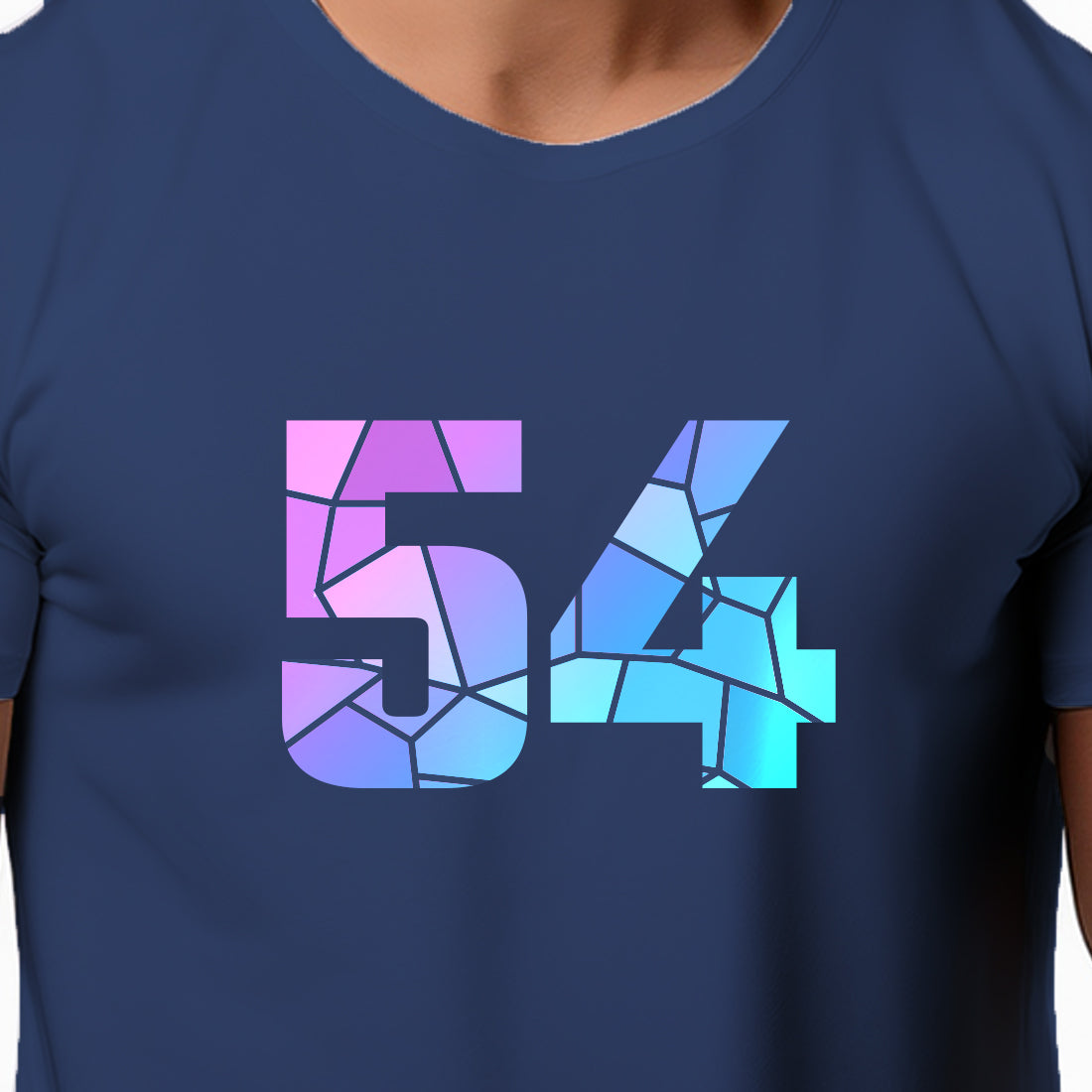 54 Number Men Unisex T-Shirt | Custom Number Graphic Tee (Navy Blue)