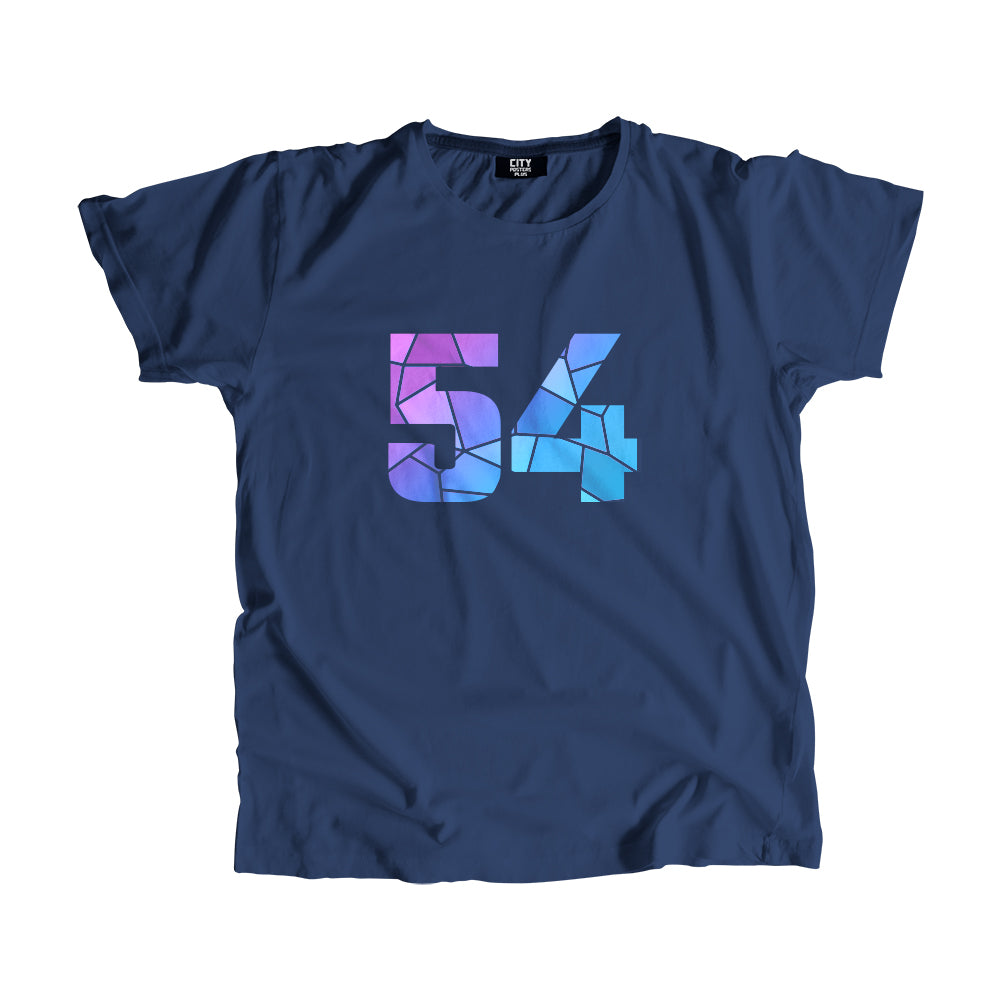 00-99 Numbers Unisex T-Shirt (Navy Blue, Large Size)