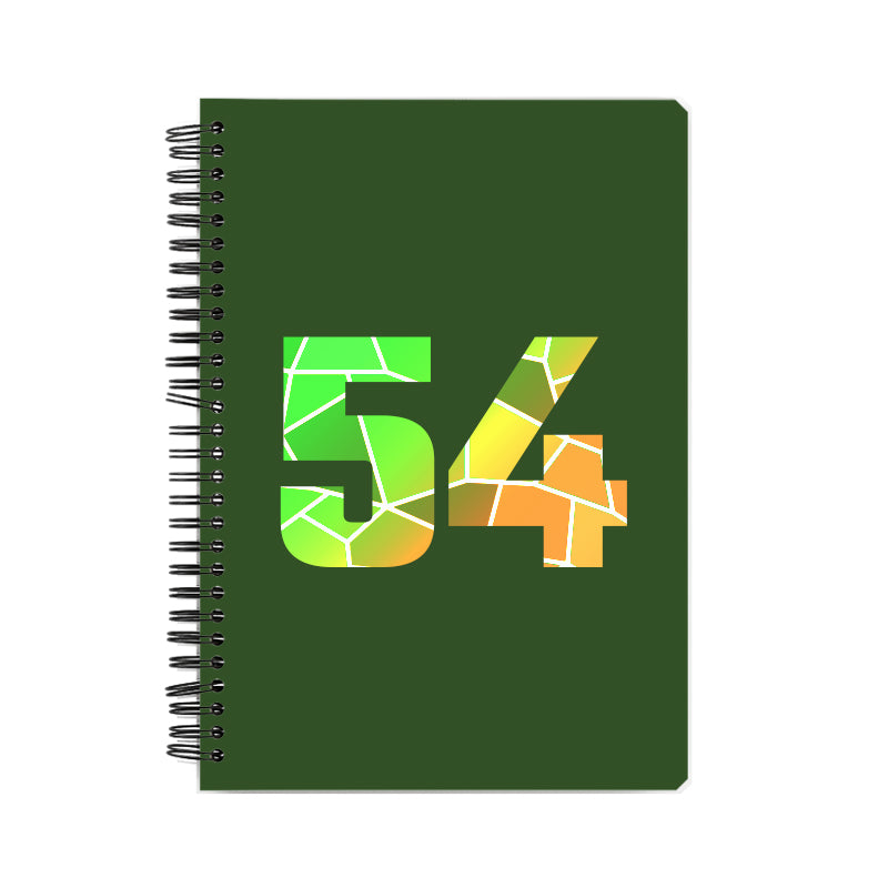 54 Number Notebook (Olive Green, A5 Size, 100 Pages, Ruled, 6 Pack)