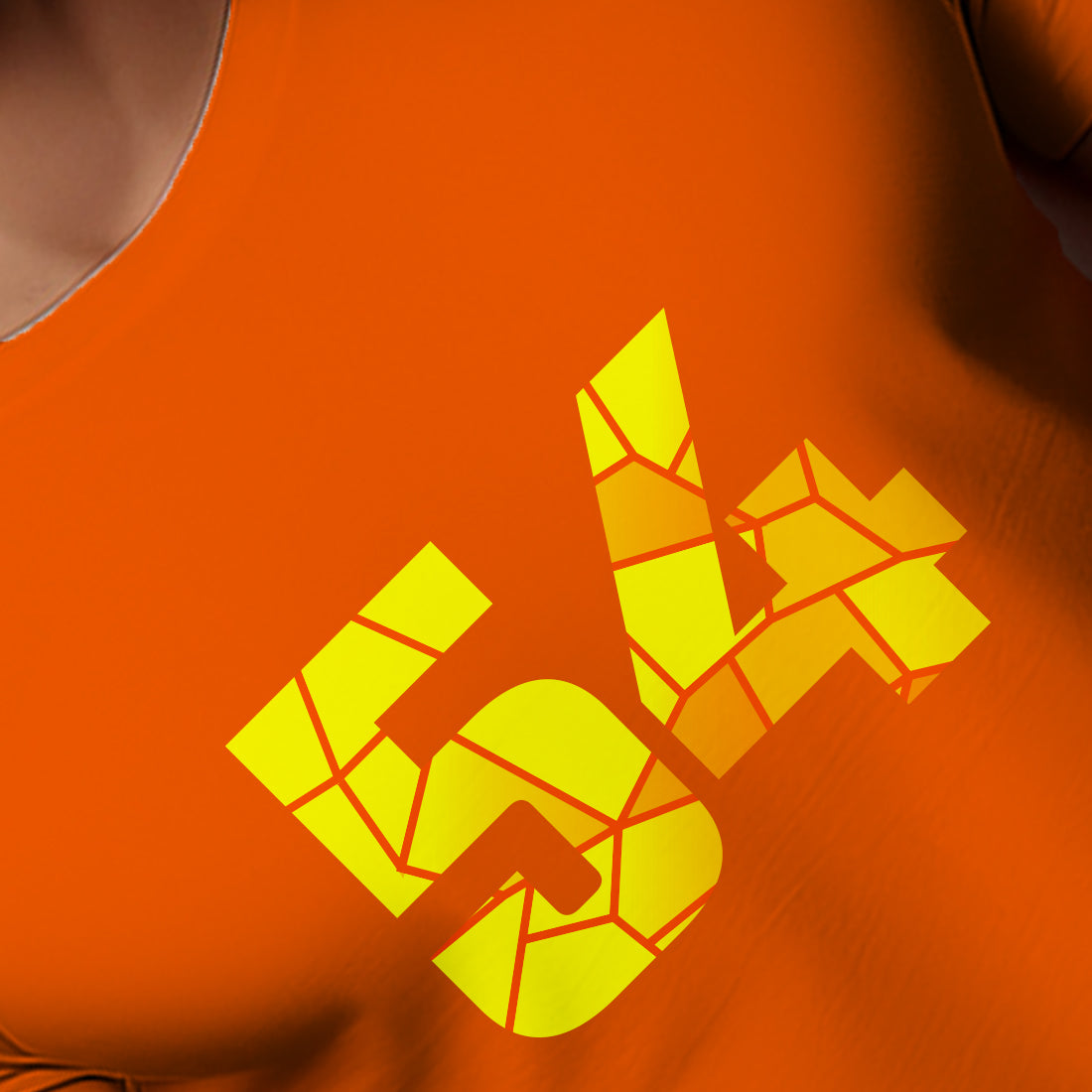 54 Number Men Unisex T-Shirt | Custom Number Graphic Tee (Orange)
