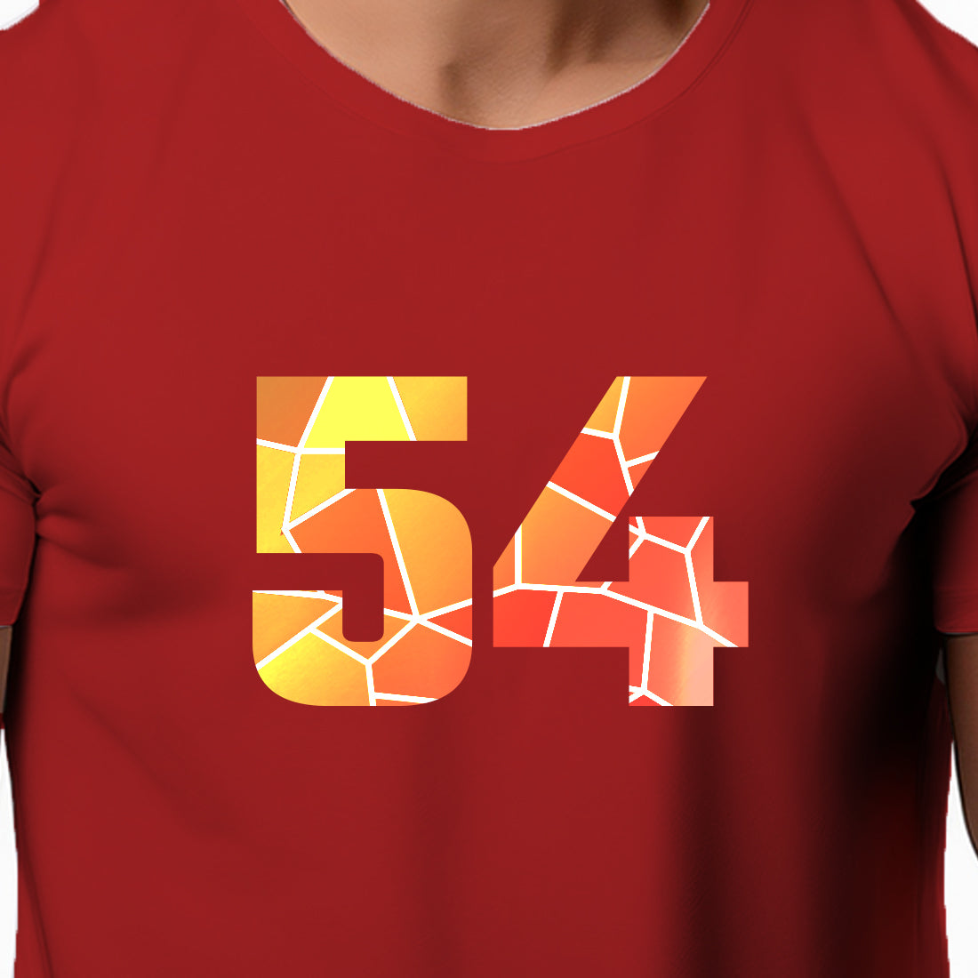 54 Number Men Unisex T-Shirt | Custom Number Graphic Tee (Red)