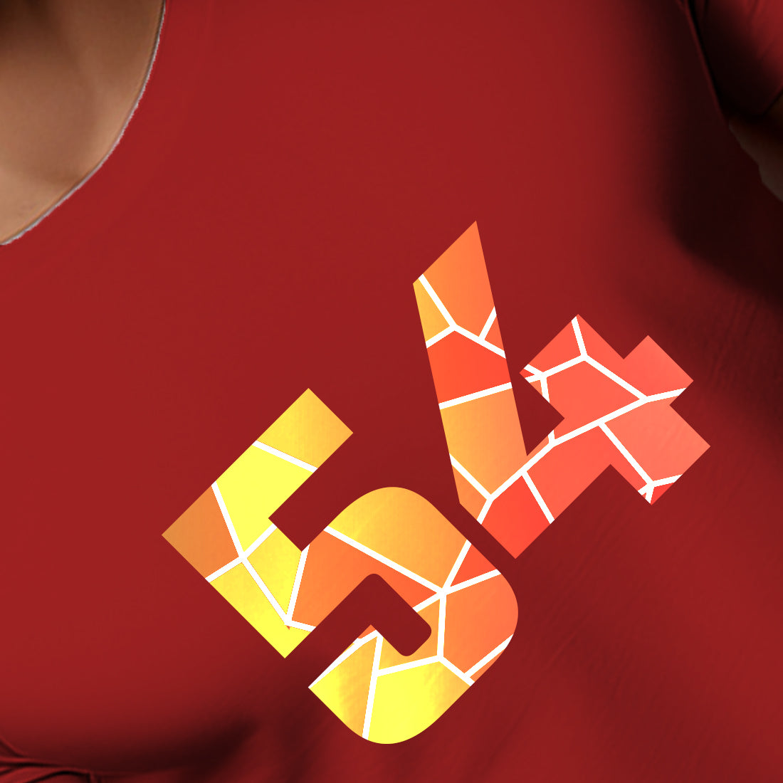54 Number Men Unisex T-Shirt | Custom Number Graphic Tee (Red)