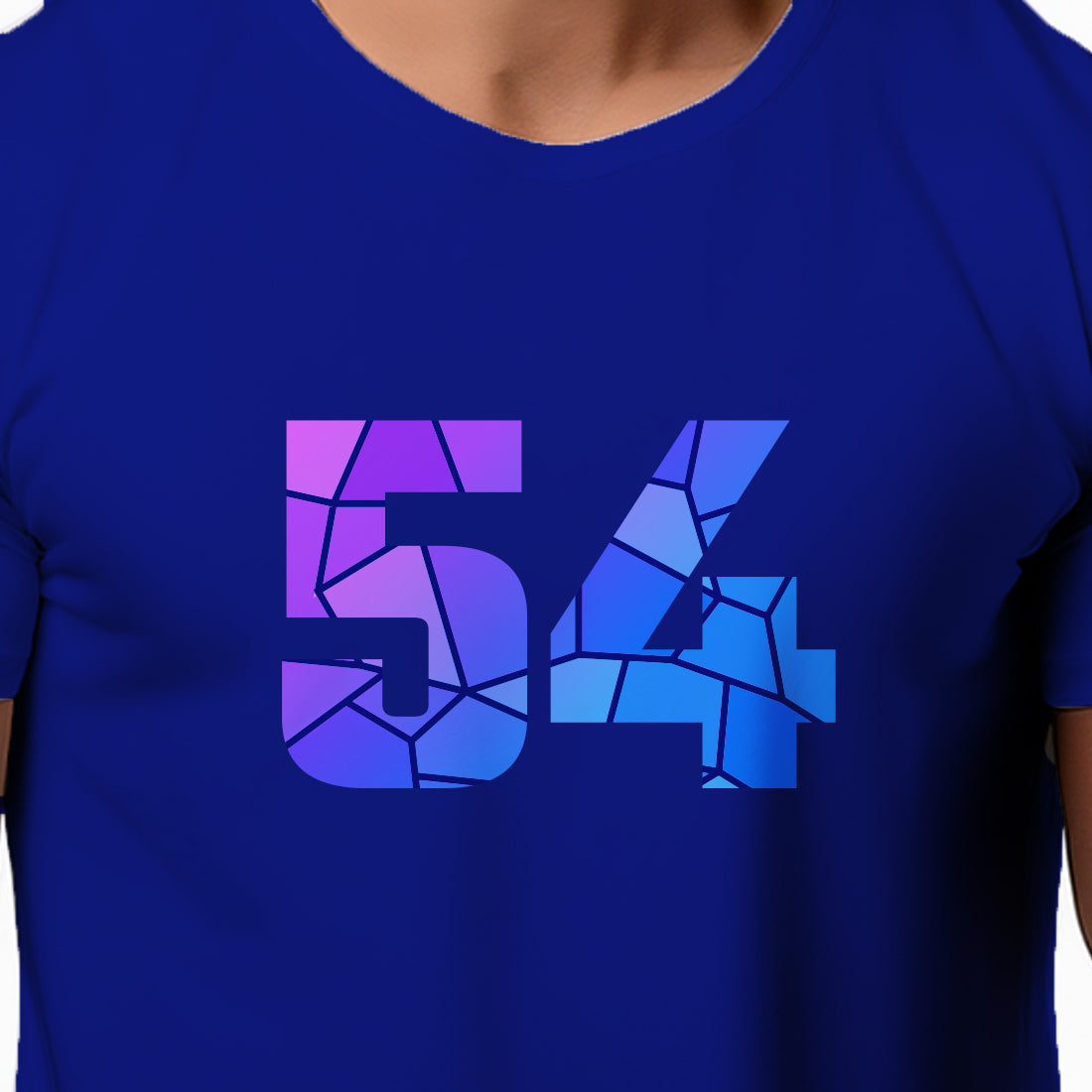 54 Number Men Unisex T-Shirt | Custom Number Graphic Tee (Royal Blue)