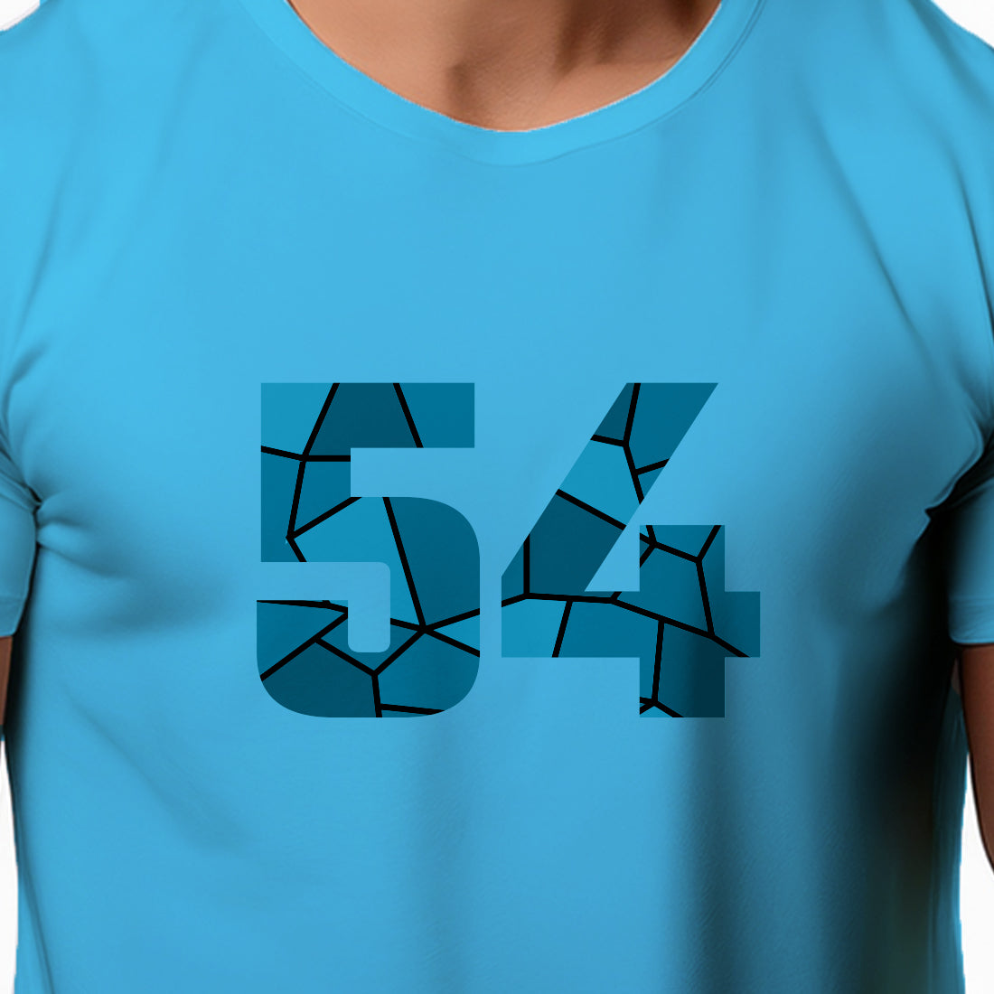 54 Number Men Unisex T-Shirt | Custom Number Graphic Tee (Sky Blue)