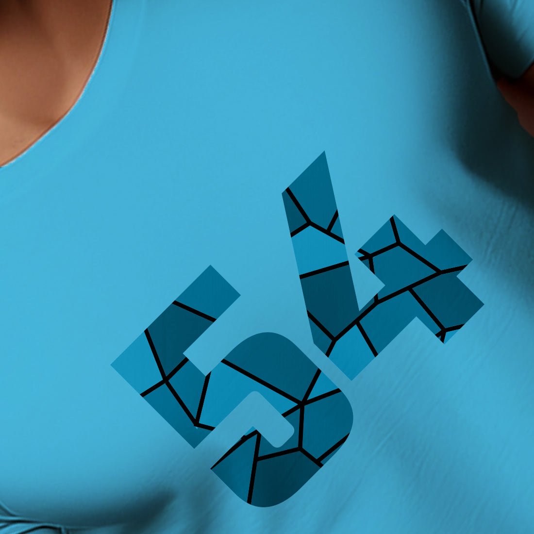 54 Number Men Unisex T-Shirt | Custom Number Graphic Tee (Sky Blue)