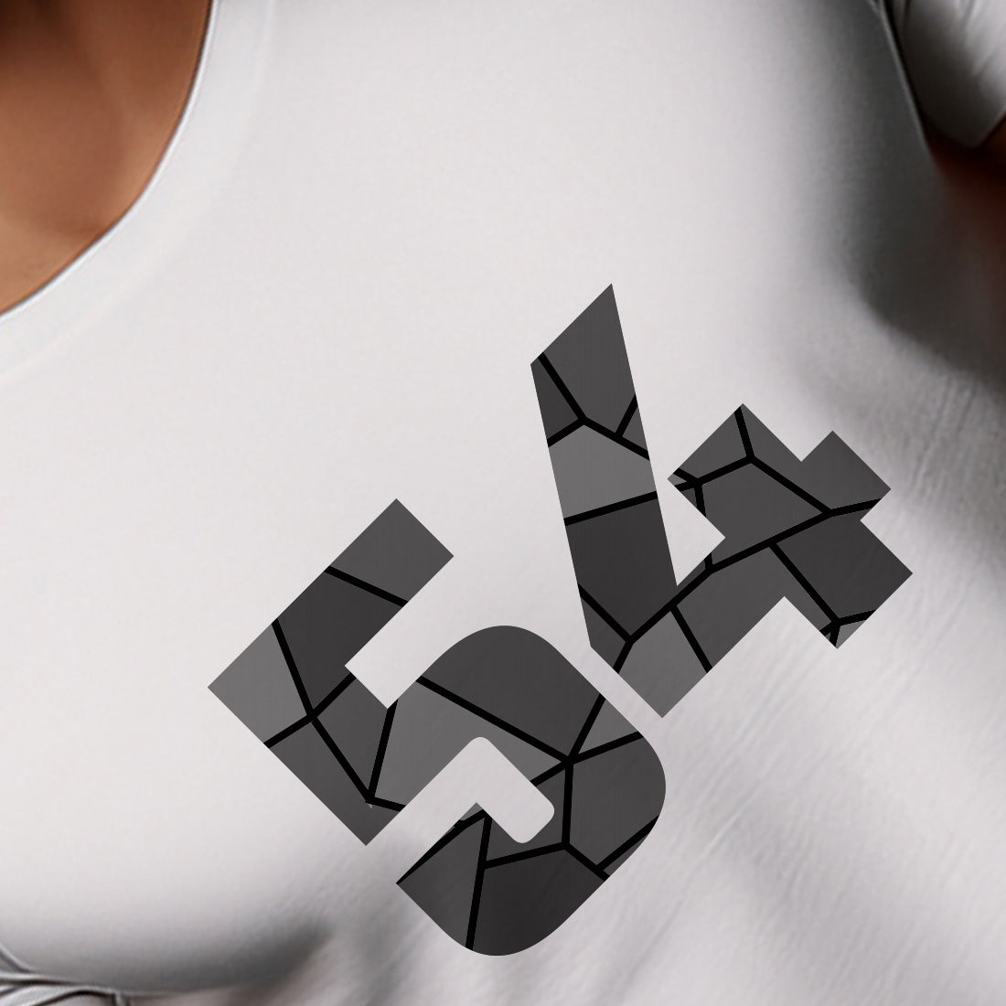 54 Number Men Unisex T-Shirt | Custom Number Graphic Tee (White)