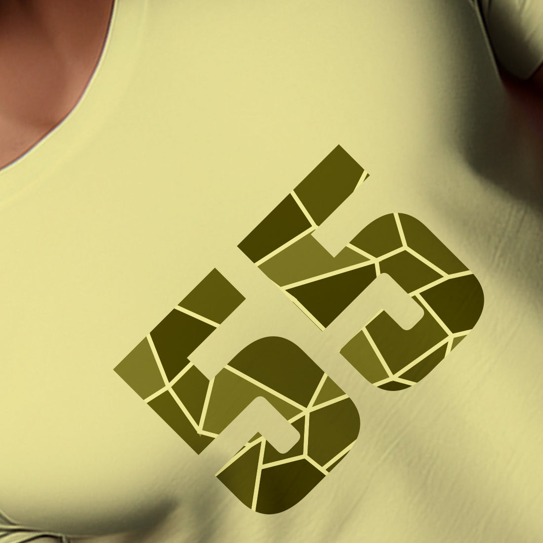 55 Number Men Unisex T-Shirt | Custom Number Graphic Tee (Butter Yellow)