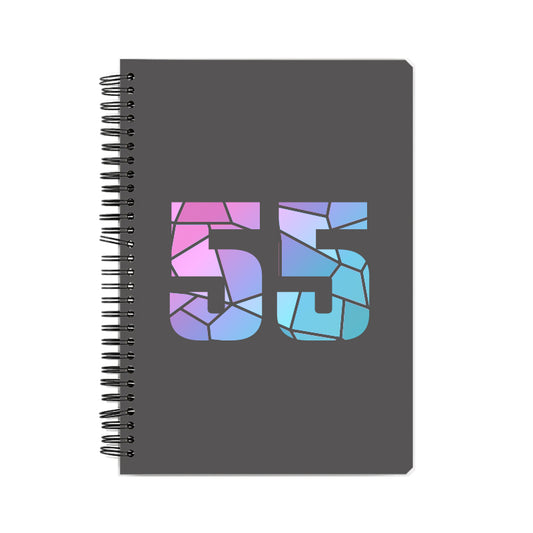 55 Number Notebook (Charcoal Grey, A5 Size, 100 Pages, Ruled, 6 Pack)