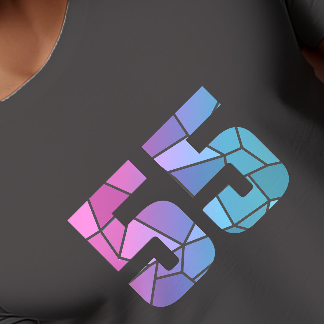 55 Number Men Unisex T-Shirt | Custom Number Graphic Tee (Charcoal Grey)