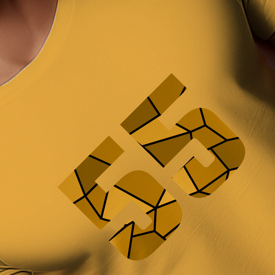 55 Number Men Unisex T-Shirt | Custom Number Graphic Tee (Golden Yellow)