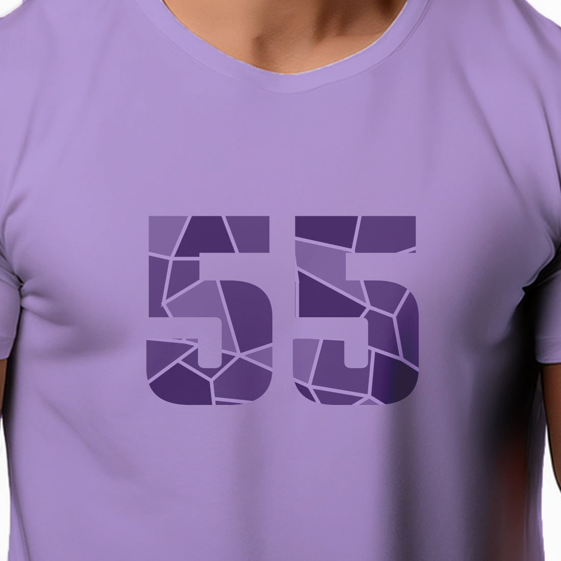 55 Number Men Unisex T-Shirt | Custom Number Graphic Tee (Iris Lavender)