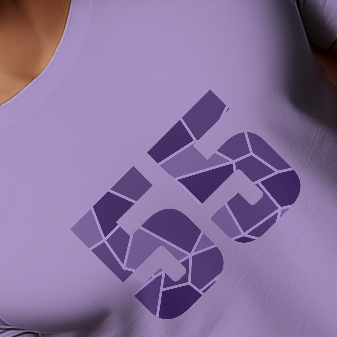 55 Number Men Unisex T-Shirt | Custom Number Graphic Tee (Iris Lavender)