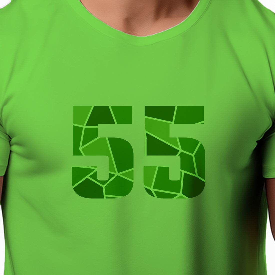 55 Number Men Unisex T-Shirt | Custom Number Graphic Tee (Liril Green)