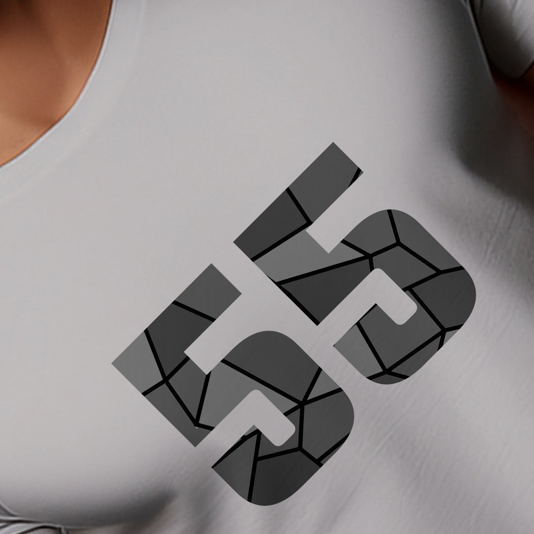 55 Number Men Unisex T-Shirt | Custom Number Graphic Tee (Melange Grey)