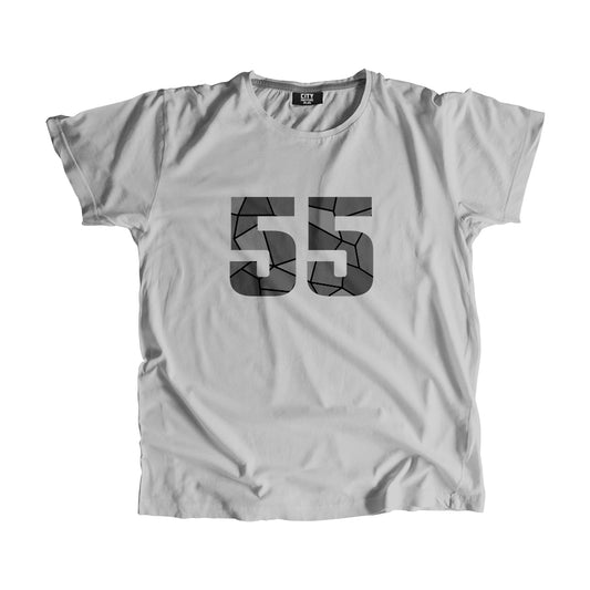 55 Number Men Unisex T-Shirt | Custom Number Graphic Tee (Melange Grey)