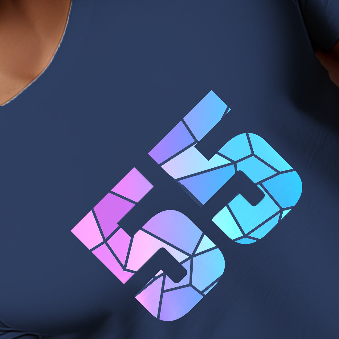 55 Number Men Unisex T-Shirt | Custom Number Graphic Tee (Navy Blue)