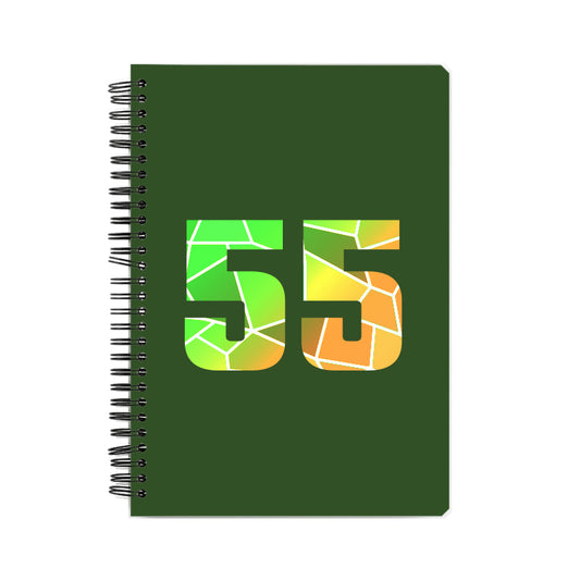 55 Number Notebook (Olive Green, A5 Size, 100 Pages, Ruled, 6 Pack)