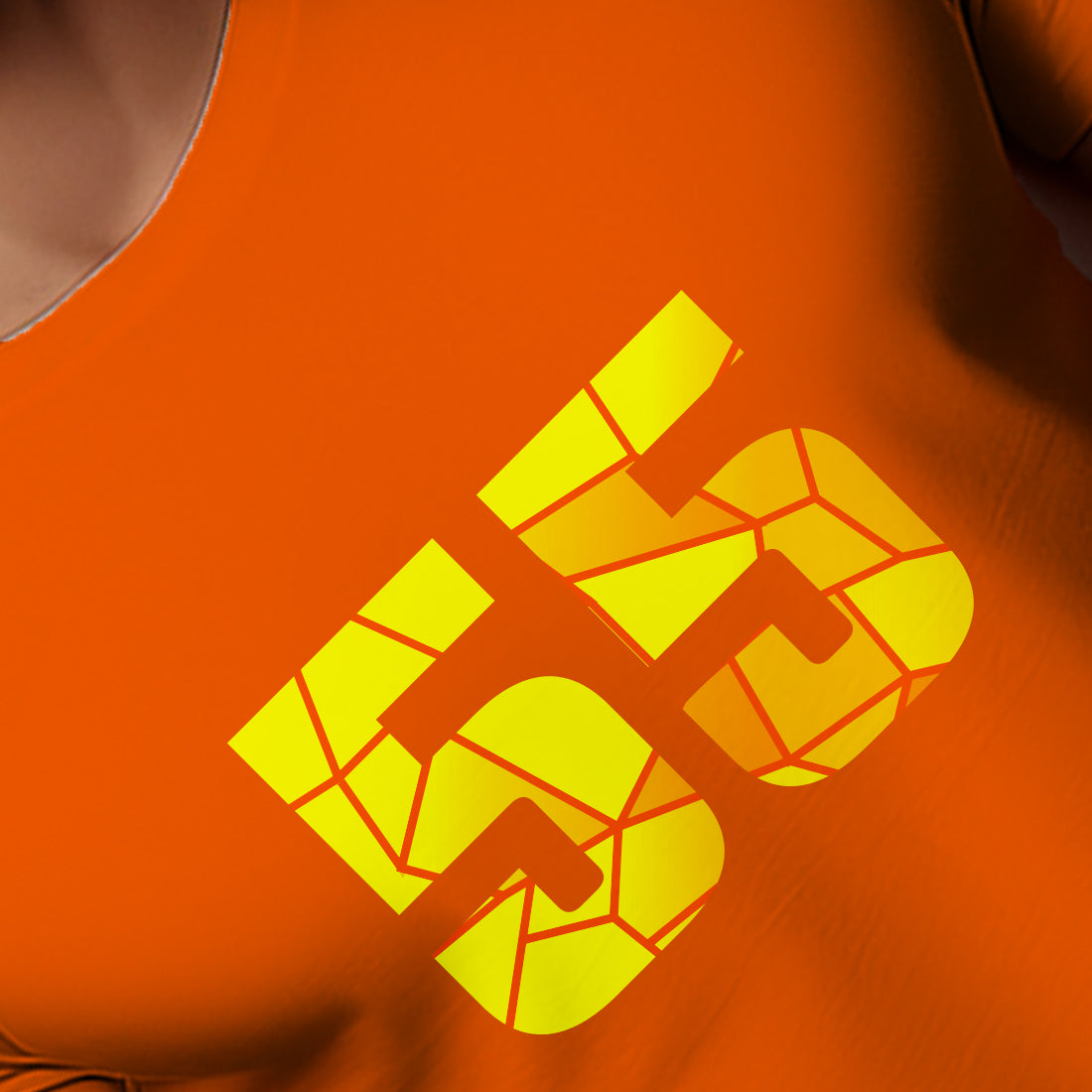55 Number Men Unisex T-Shirt | Custom Number Graphic Tee (Orange)