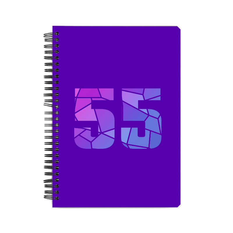 55 Number Notebook (Purple, A5 Size, 100 Pages, Ruled, 6 Pack)