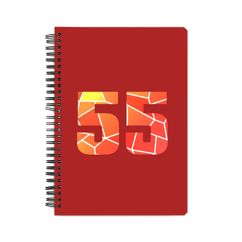 55 Number Notebook (Red, A5 Size, 100 Pages, Ruled, 6 Pack)