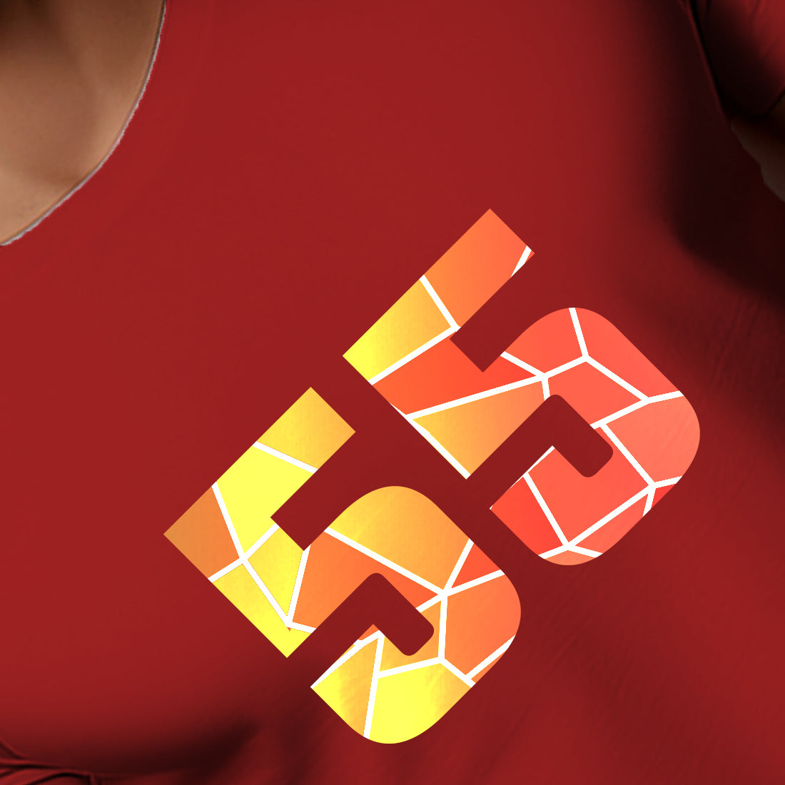 55 Number Men Unisex T-Shirt | Custom Number Graphic Tee (Red)