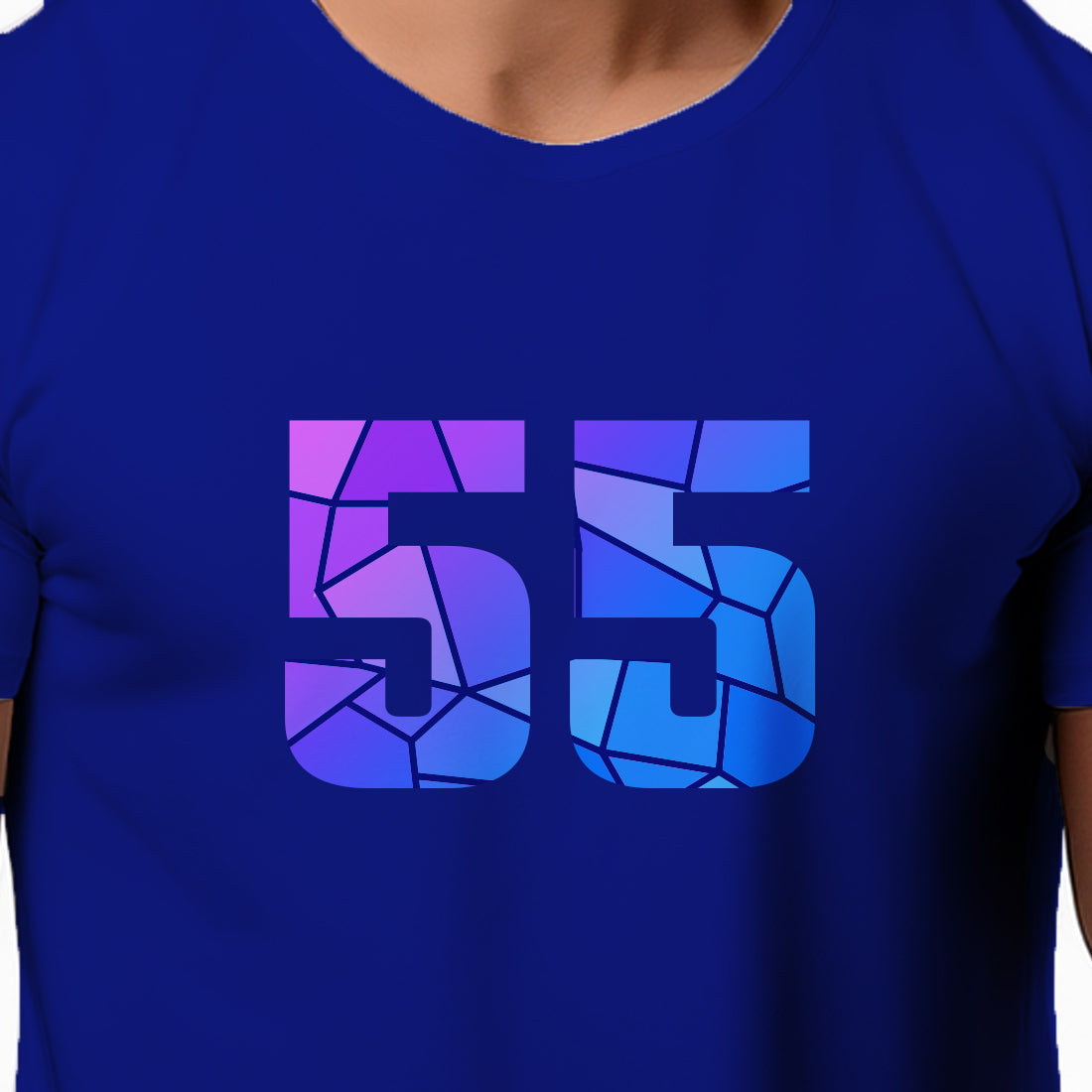 55 Number Men Unisex T-Shirt | Custom Number Graphic Tee (Royal Blue)