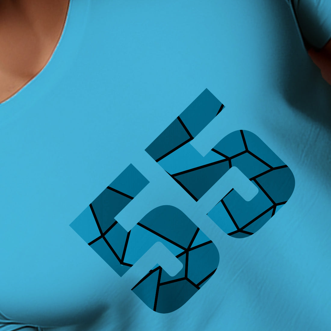 55 Number Men Unisex T-Shirt | Custom Number Graphic Tee (Sky Blue)