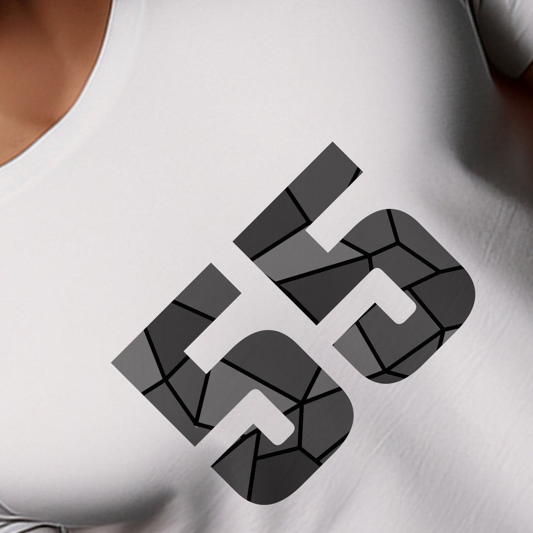 55 Number Men Unisex T-Shirt | Custom Number Graphic Tee (White)