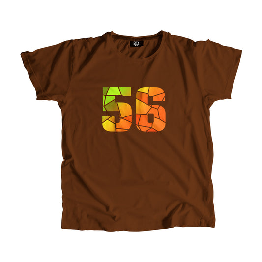 56 Number Men Unisex T-Shirt | Custom Number Graphic Tee (Brown)