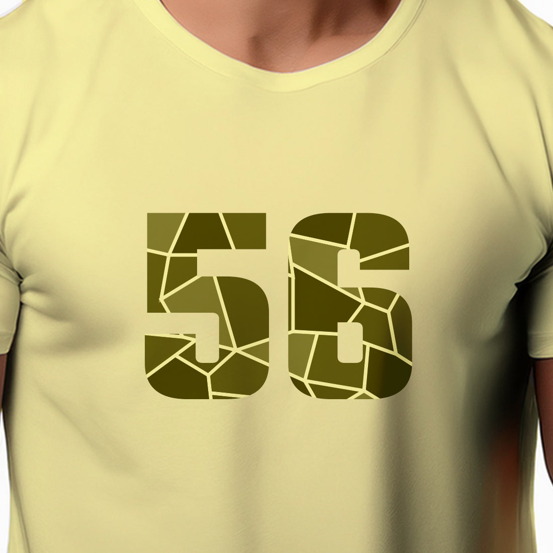 56 Number Men Unisex T-Shirt | Custom Number Graphic Tee (Butter Yellow)