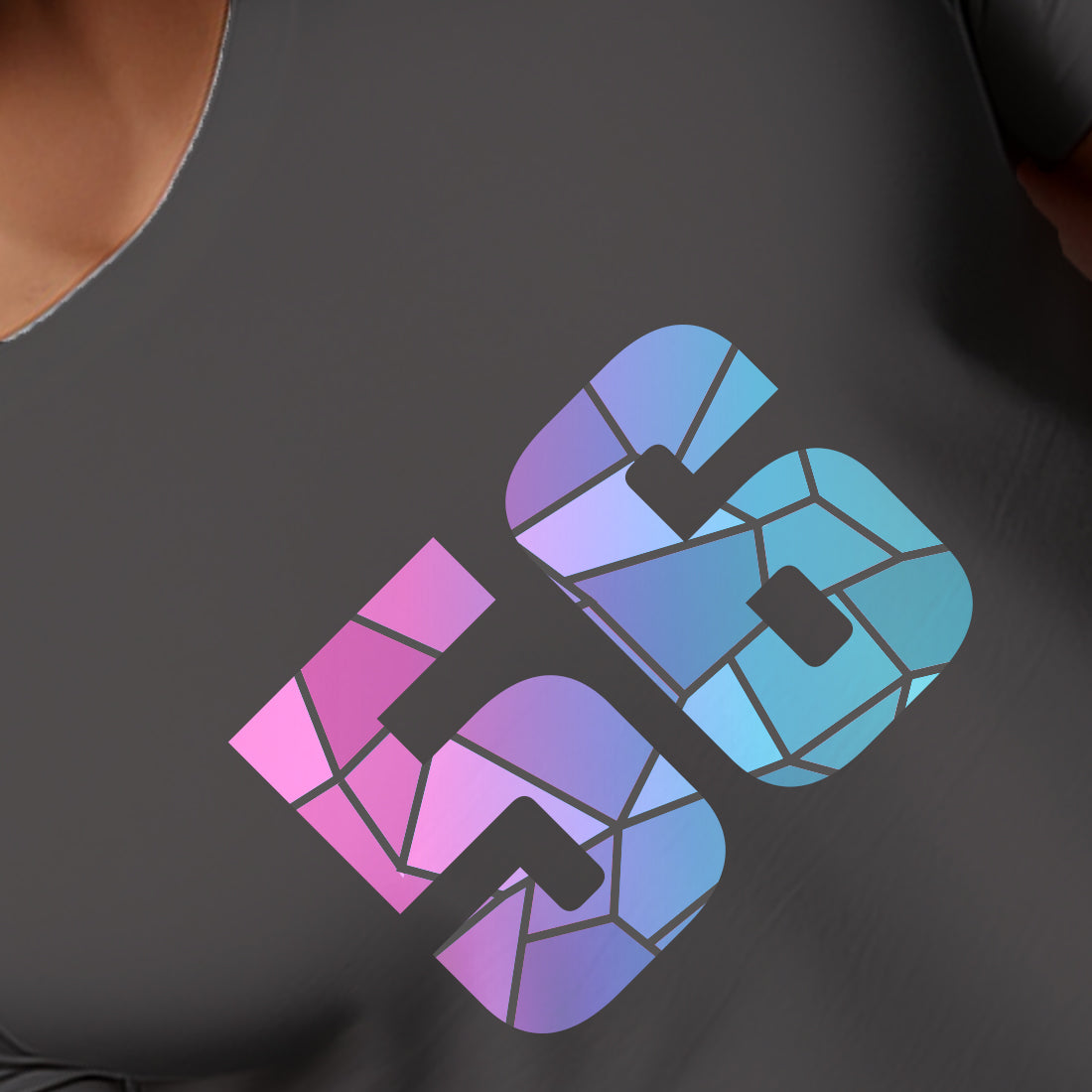 56 Number Men Unisex T-Shirt | Custom Number Graphic Tee (Charcoal Grey)