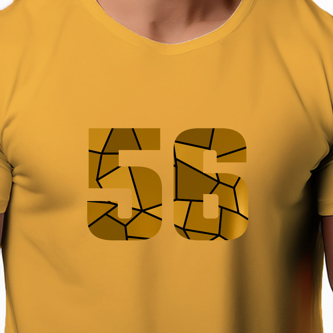 56 Number Men Unisex T-Shirt | Custom Number Graphic Tee (Golden Yellow)