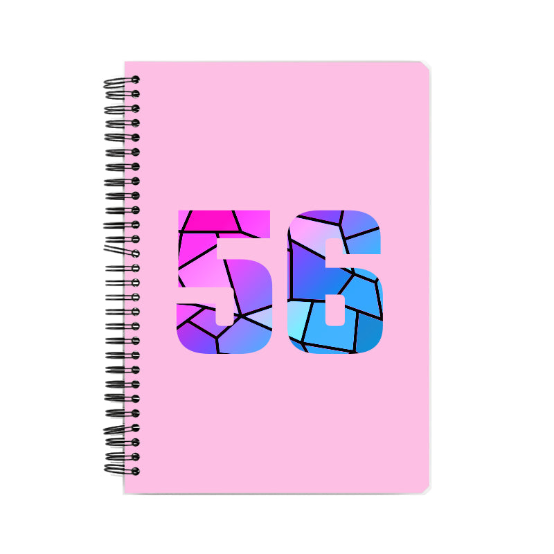 56 Number Notebook (Light Pink, A5 Size, 100 Pages, Ruled, 6 Pack)