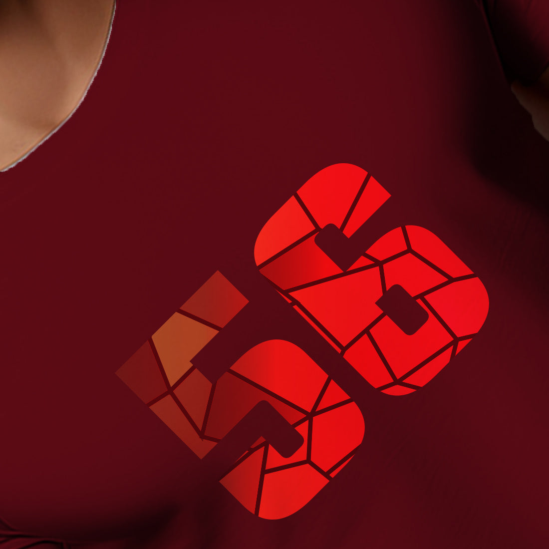 56 Number Men Unisex T-Shirt | Custom Number Graphic Tee (Maroon)