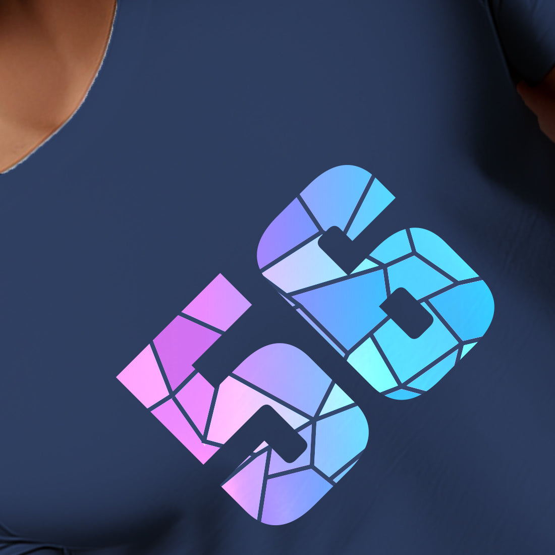56 Number Men Unisex T-Shirt | Custom Number Graphic Tee (Navy Blue)