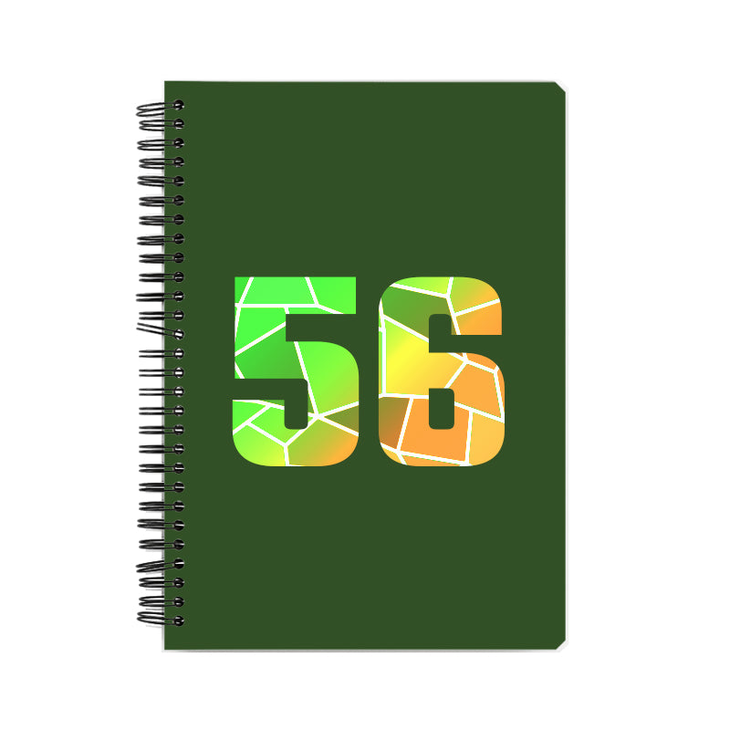 56 Number Notebook (Olive Green, A5 Size, 100 Pages, Ruled, 6 Pack)